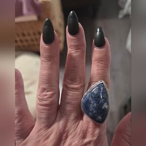 Sterling Silver Sodalite Ring Size 8